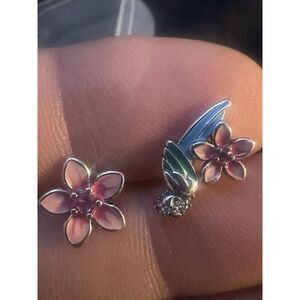 925 Sterling Silver & Enamel Mismatch Earrings